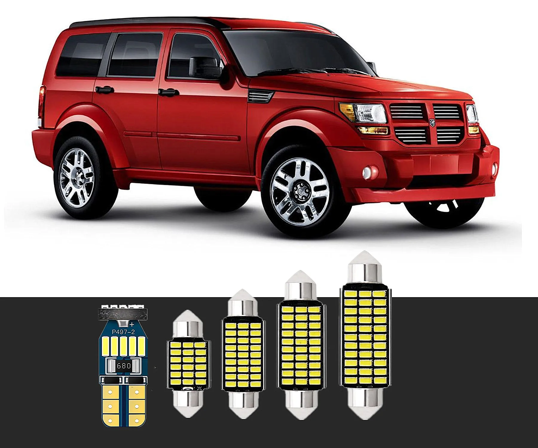 6 шт. внутренние фары для Dodge T10 и 36 мм Atos View Avenger B150 Durango Caliber Dakota Challenger 1990