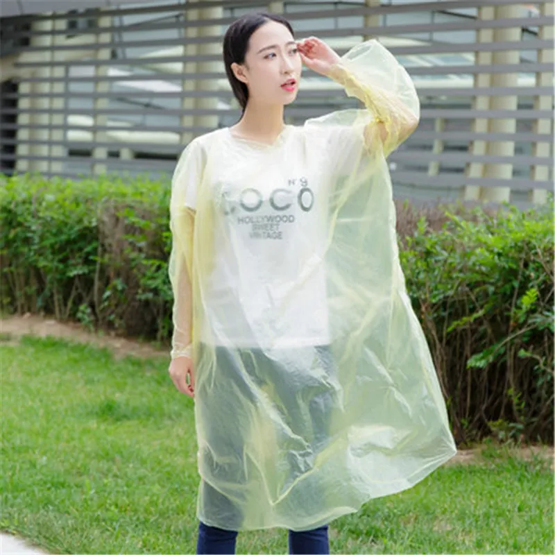 

Adult transparent and thickened disposable raincoat with 10-piece hiking raincoat set separate portable outdoor poncho for men