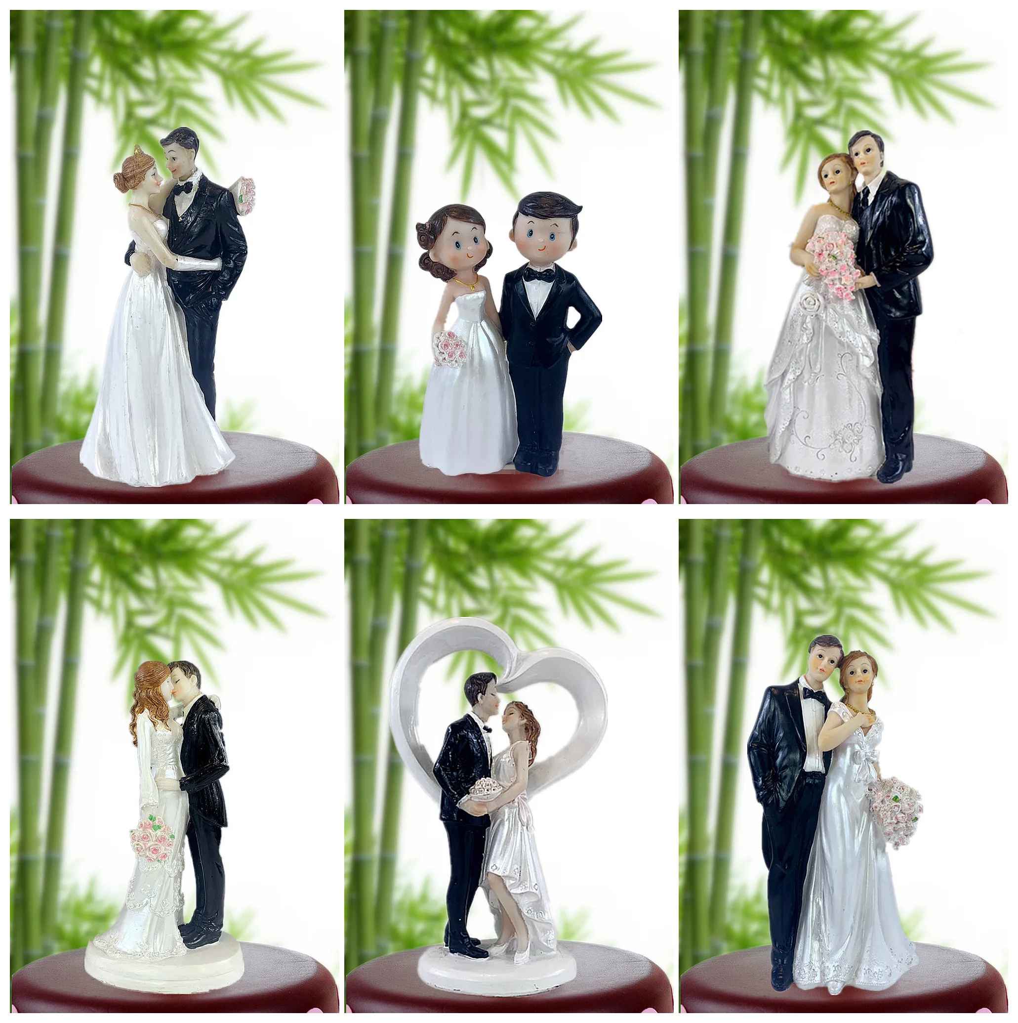 

VAT include price wedding cake topper figurines bride groom cute style topper engagement anniversary bride shows gifts favors