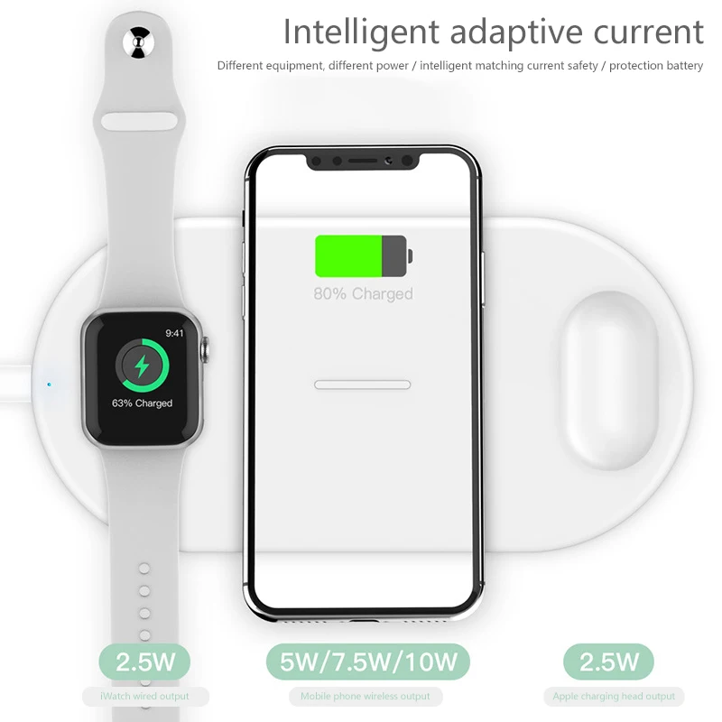 Беспроводное зарядное устройство Qi для iPhone 11 Pro X XR Samsung S20 зарядная док-станция iWatch