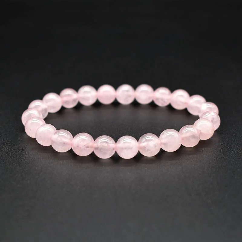 

Natural pink crystal red rose crystal stone natural stone elastic bracelet 2021 new all-match jewelry Christmas ornaments Ladies
