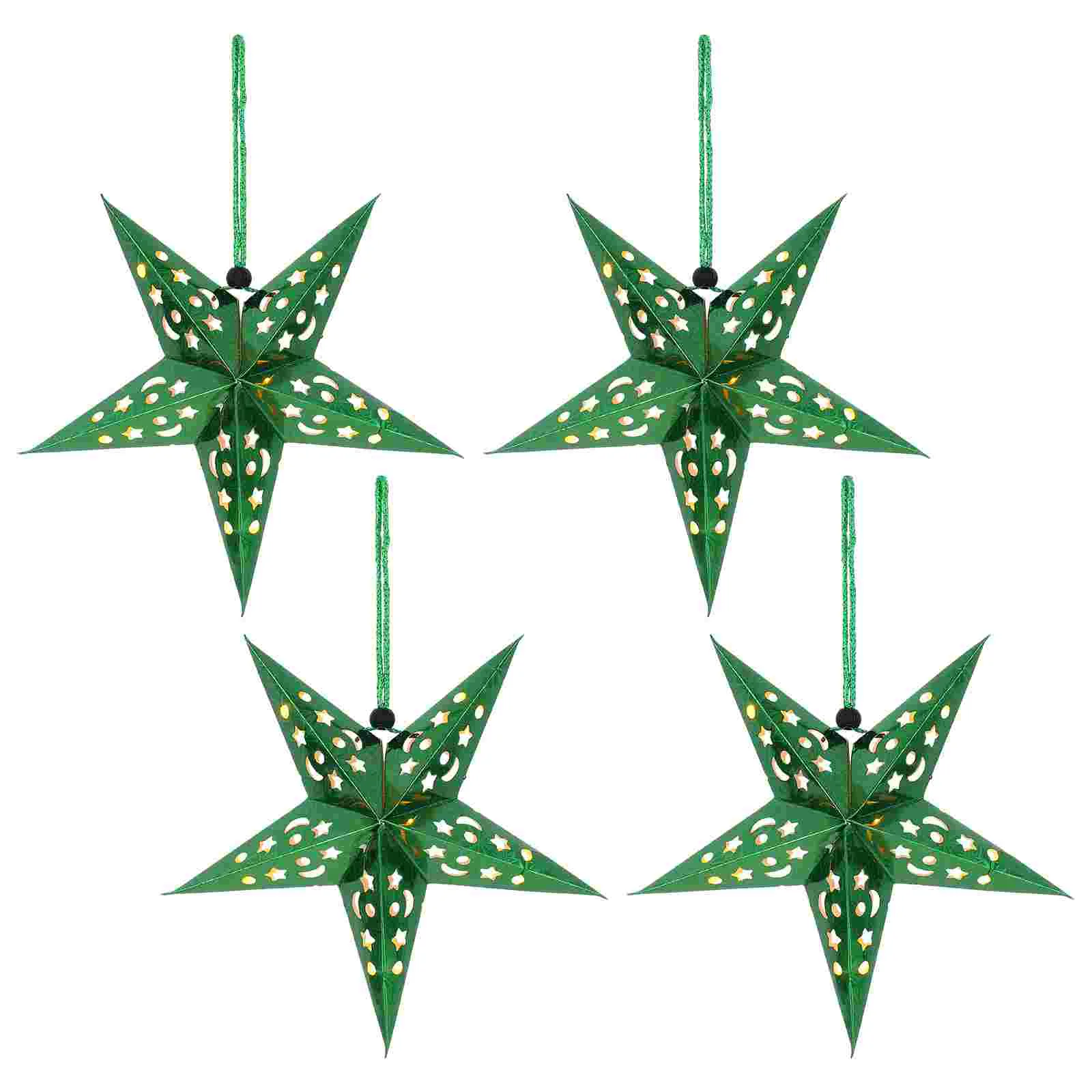 

4 Sets Creative Christmas Five-pointed Star Lamps Festival Hanging Lights