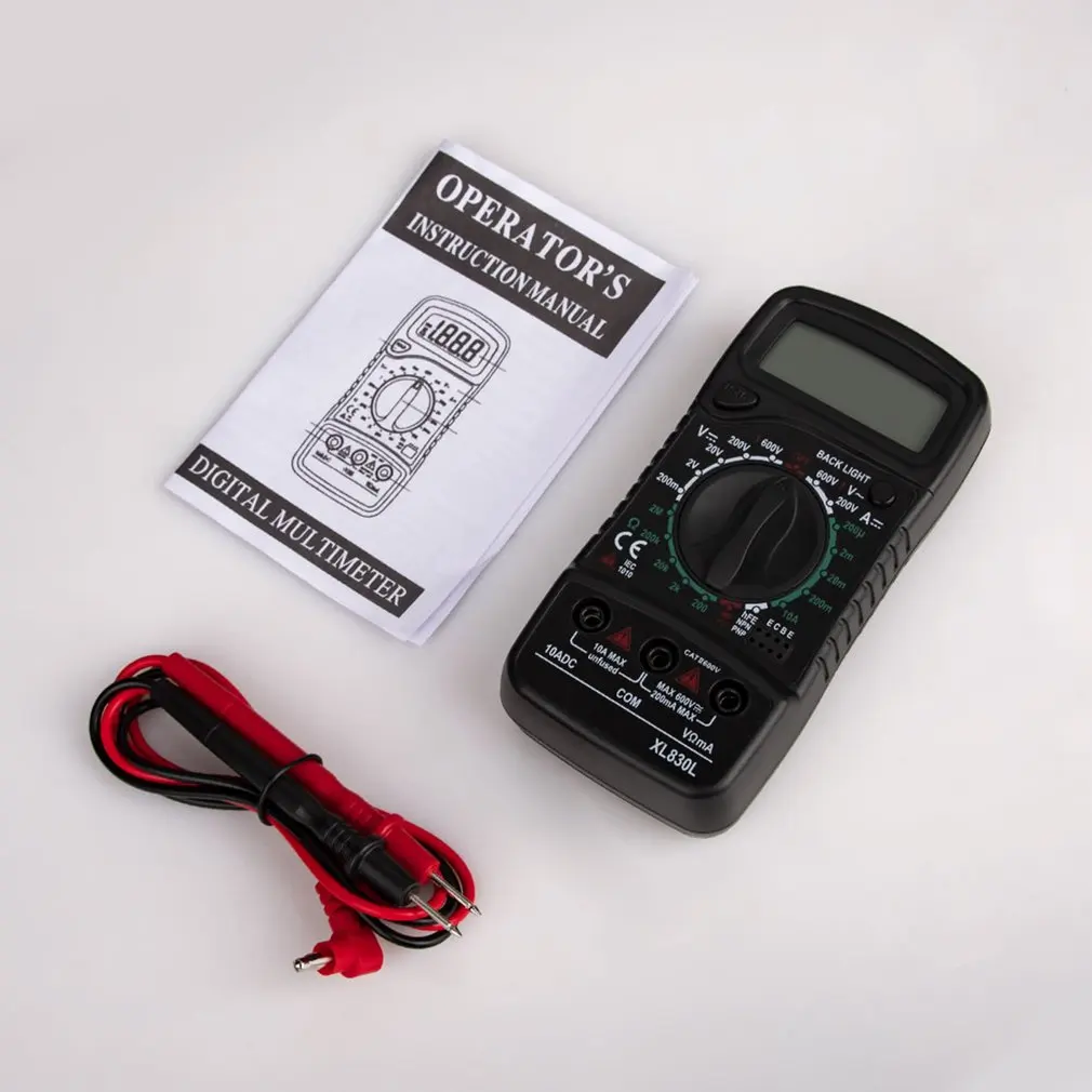 

Цифровой мини-мультиметр XL830, 1999 отсчетов, AC D/C, тестер напряжения и сопротивления, частоты, True RMS, Бесконтактный индикатор напряжения