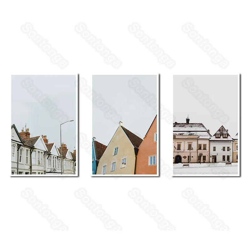 

American Building Street Art Poster Dormitory Poster Background Wall Decoration 3D Stereo Wall Sticker Boy Bedroom Wallpaper