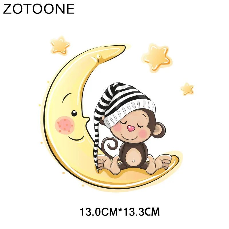 1556 ZOTOONE милые животные обезьяна медведь Железные на патч передачи для одежды футболки приложения DIY теплопередачи аппликации стикер E - Цвет: 1556