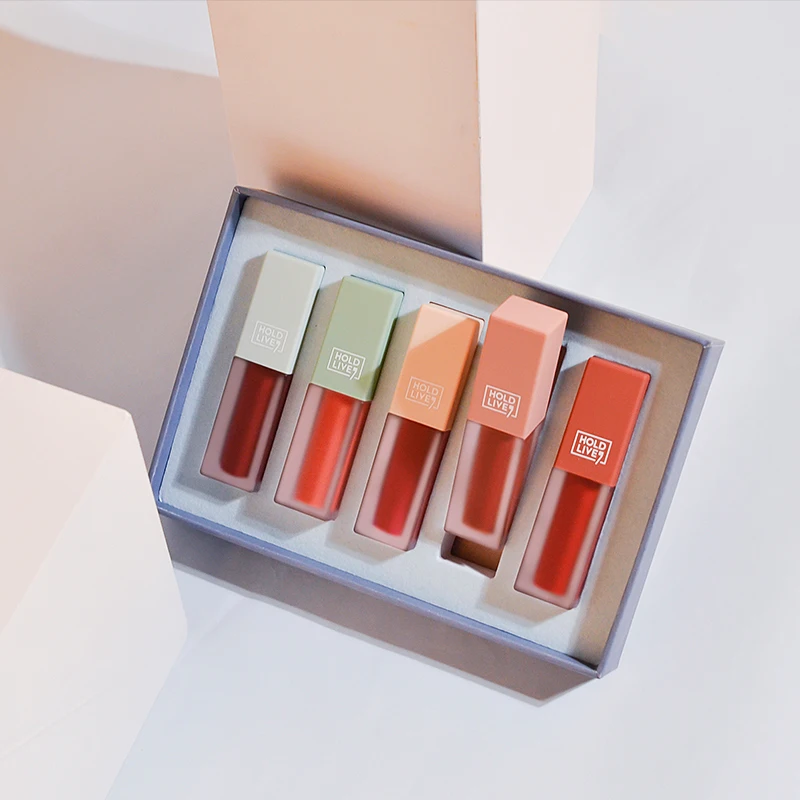 5 шт. жидкий набор из помад стойкий водоотталкивающий увлажнитель бархатный