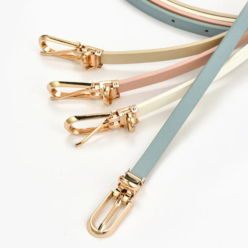 

Women Candy Color Waist Strap Thin Belt Pants Jean Waist Belt Alloy Pin Buckle Waistbands Pu Leather Adjustable Belts For Dress