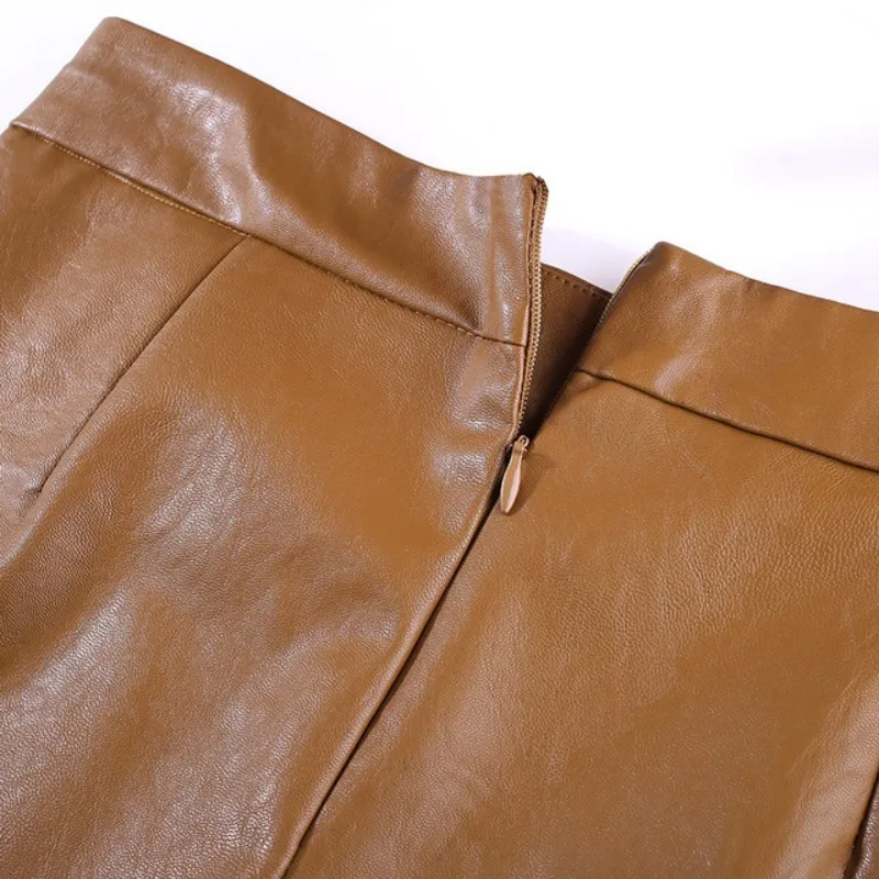 Осень-зима модные женские широкие шорты с высокой талией черные коричневые