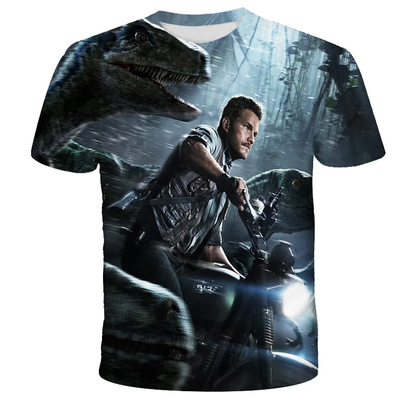 

Jurassic World 2 Dinosaur T-shirt Children's Fashion Blazer T-shirt Summer 4-14 year old boys and girls T-shirt