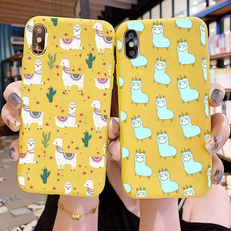 

Llama Alpaca pattern Phone Case for iphone 13 11 Pro Max X XS Max XR Color Cover for iphone 13 7 8 6 6S Plus