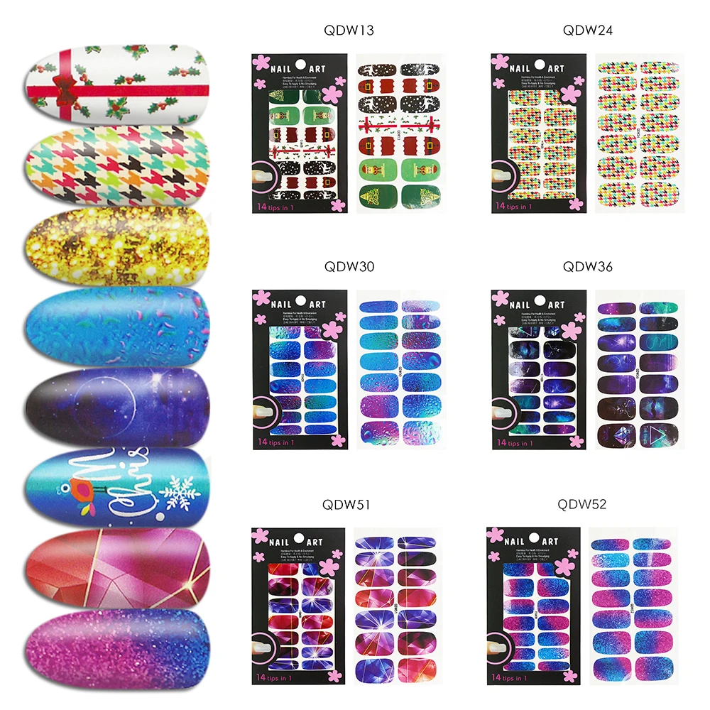 Самоклеящиеся наклейки для ногтей с полным покрытием водостойкие переводные