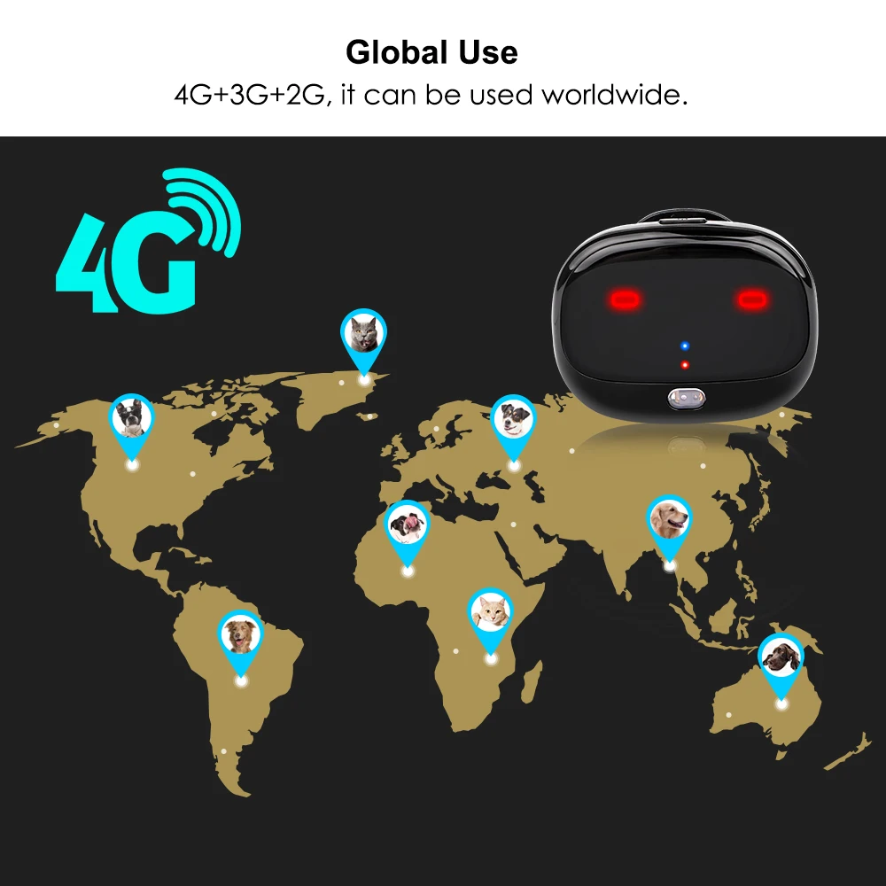 4G GPS трекер для собак водонепроницаемый спортивный шаг в режиме реального