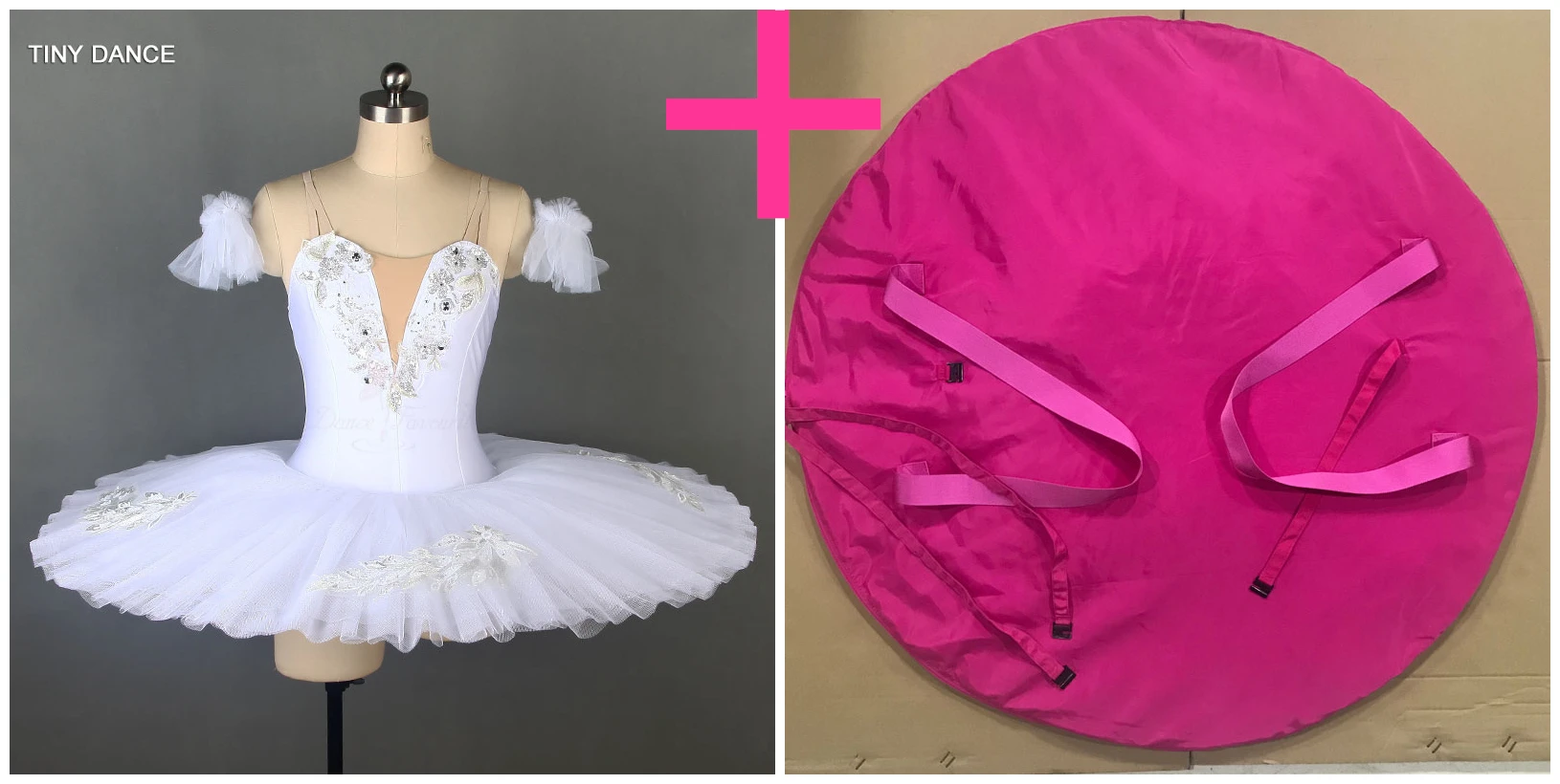 tutu and pink bag Белоснежная профессиональная балетная пачка для девочек и женщин, танцевальные костюмы балерины, классические балетные танцевальные пачки BLL059 - Цвет: tutu and pink bag