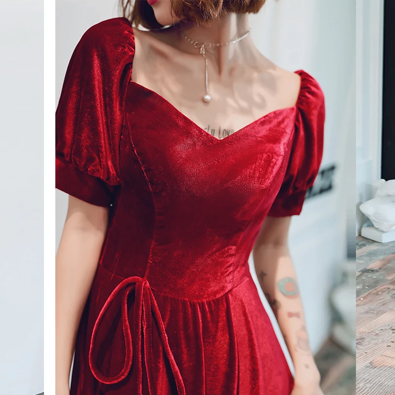 Вельветовые вечерние платья новинка 2019 длинное вечернее платье с вырезом