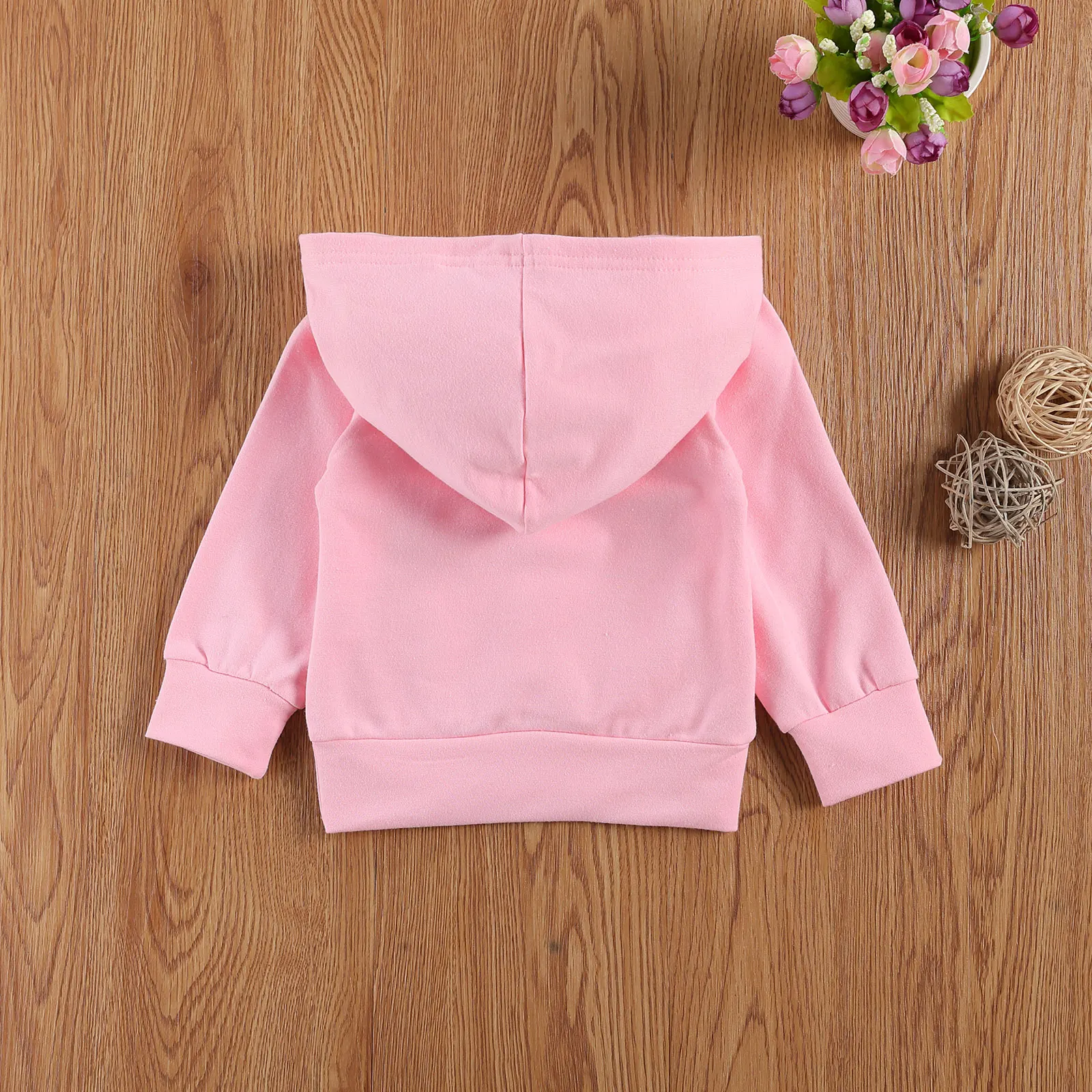 

Autumn 1-6Y Toddler Kids Baby Girls Letters Print Hooded Front Pocket Sweatshirt Long Sleeve Pullover Spring Outfits