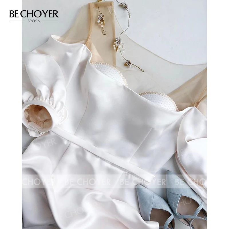 Vestido De Noiva Простой Бисероплетение сатиновое свадебное платье Шик возлюбленной по