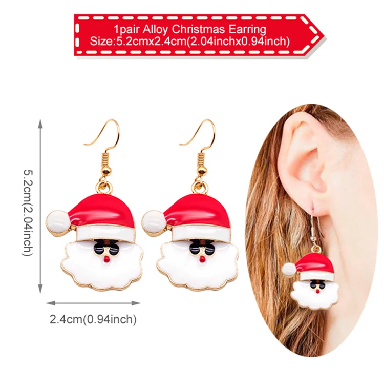 earring style 14 QIFU рождественские украшения для дома рождественские украшения Navidad Санта Клаус браслет Natal Декор Noel - Цвет: earring style 14
