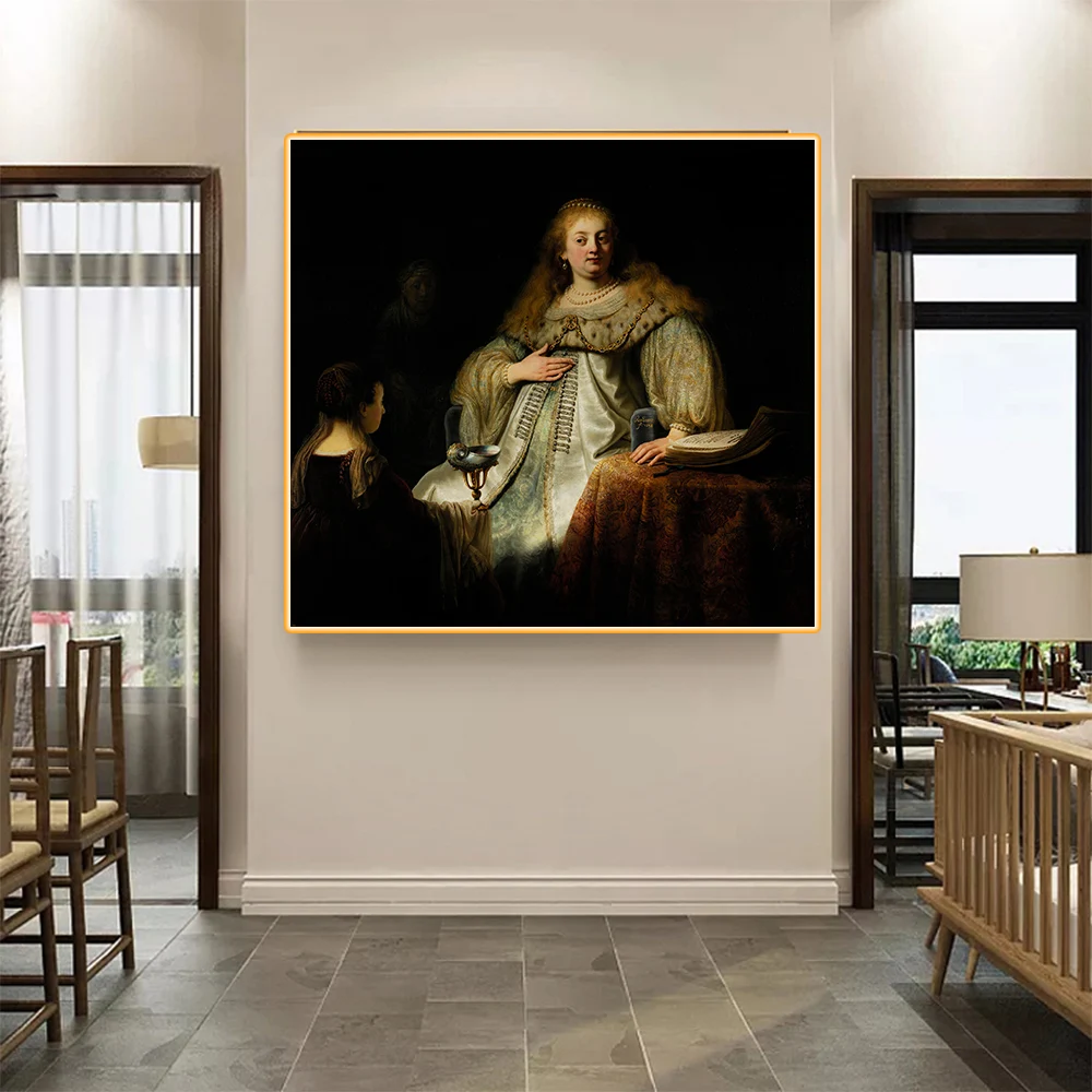Citon Canvas Rembrandt jujudith at the Banquet of Holofernes Poster картина маслом Художественный постер