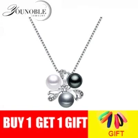 real 925 silver pendant with pearl womencolorful real natural freshwater pearl necklace girl birthday gift