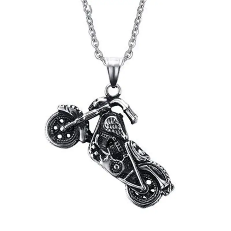 

SECRET BOYS Motorcycle Necklace Pendant Men Fashion Vintage Stainless Steel Jewelry Rock Punk Necklace