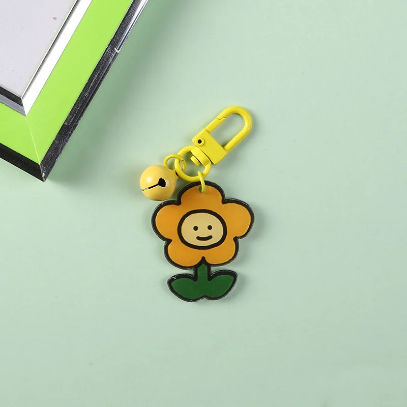 2020 Hot Fashion Cartoon Rabbit Bear Animal Keychain Acrylic Lovely Flowers Key Chains For Women Charm Bag Ring Girl Gifts | Украшения и