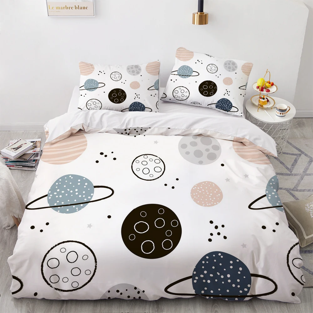 

3D Custom Cartoon Quilt Cover Sets Bedding Set Comforther Cases Pillowslips Full Queen Double Single Size White Home Textile