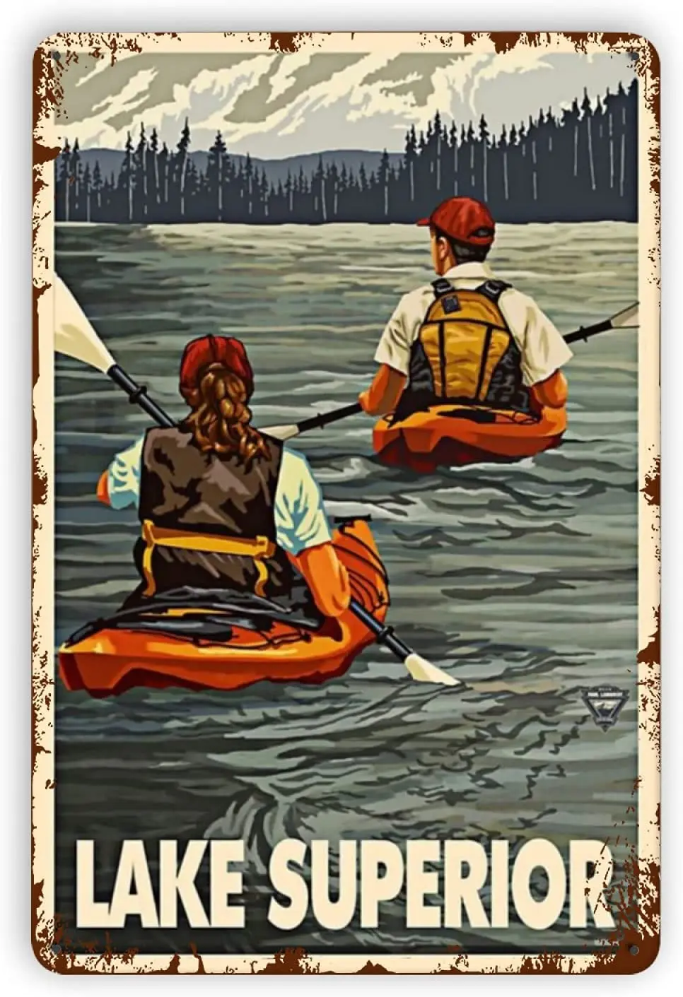 

Baby Kleidung Weant Vintage Metal Tin Signs, Lake Superior Boating Funny Wall Decor Retro Art Tin Sign Classic Decorations