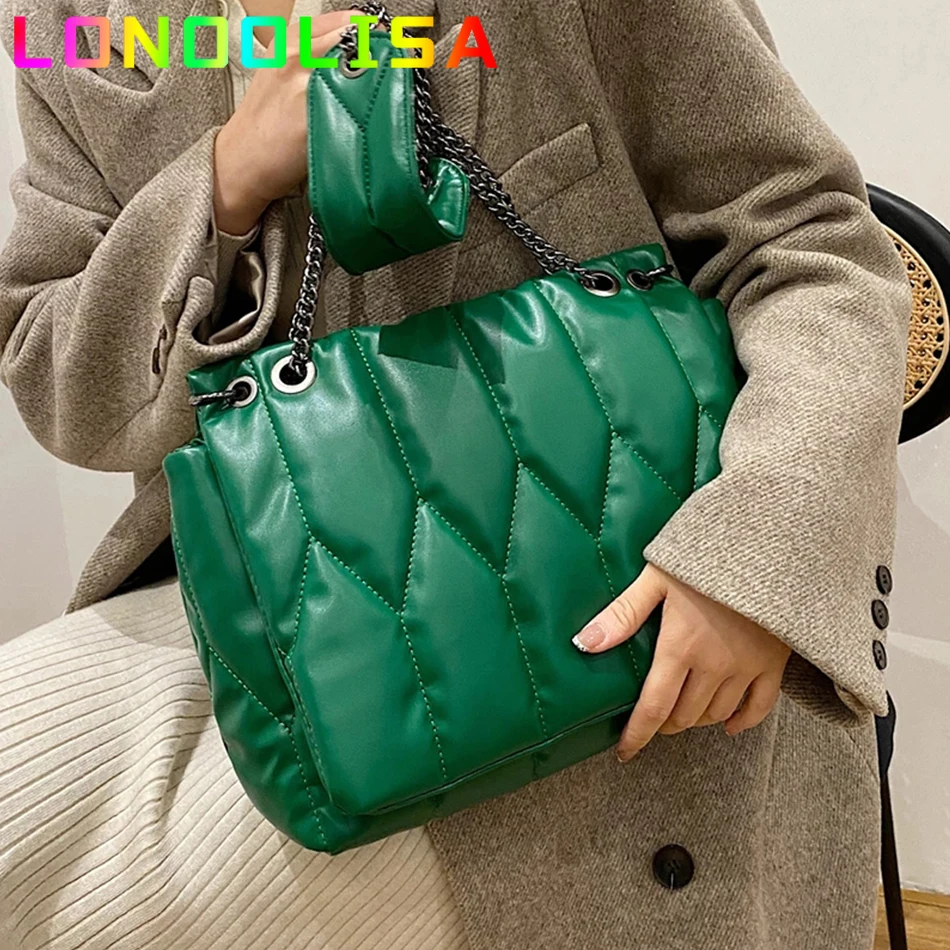 

Стёганая дизайнерская женская сумка-тоут на цепочке, 2021