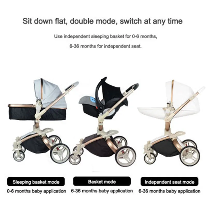 Детская коляска вращающаяся на 360 градусов брендовая детская 2 в 1 3 кожаная из