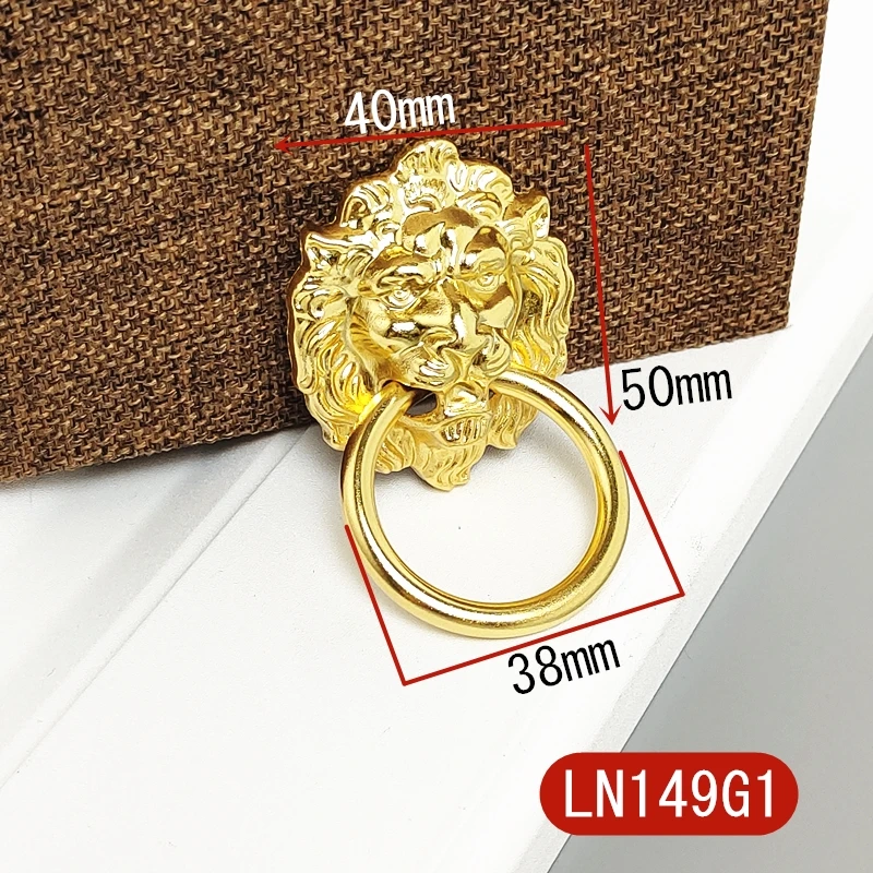 

1PCS Antique Brass Bronze Lion Head 50*40mm Furniture Handles Beast for Antique Alloy Wardrobe Door Pull Drawer Knob