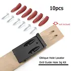 10 шт.компл. набор направляющих для сверления с косым отверстием набор направляющих для сверления зажимы для отверстий Стопорные заглушки + винты наклонные направляющие для сверления отверстий