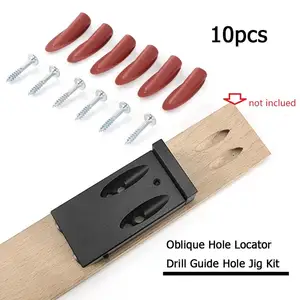 10 шт.компл. набор направляющих для сверления с косым отверстием набор направляющих для сверления зажимы для отверстий Стопорные заглушки + винты наклонные направляющие для сверления отверстий