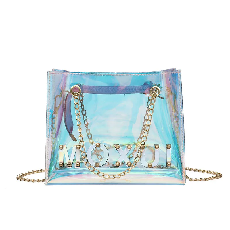 2020 летняя лазерная сумка через плечо женская маленькая с прозрачной ручкой