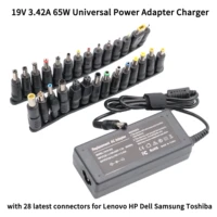19v 3 42a 65w universal laptop power adapter charger for lenovo asus acer dell hp samsung toshiba laptop with 28 connectors