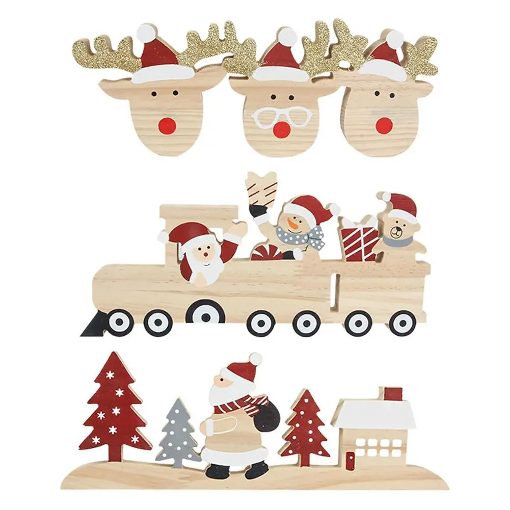 

Рождественские украшения для стола, деревянный инновационный Рождественский тематический орнамент, настольные украшения, рождественский ...