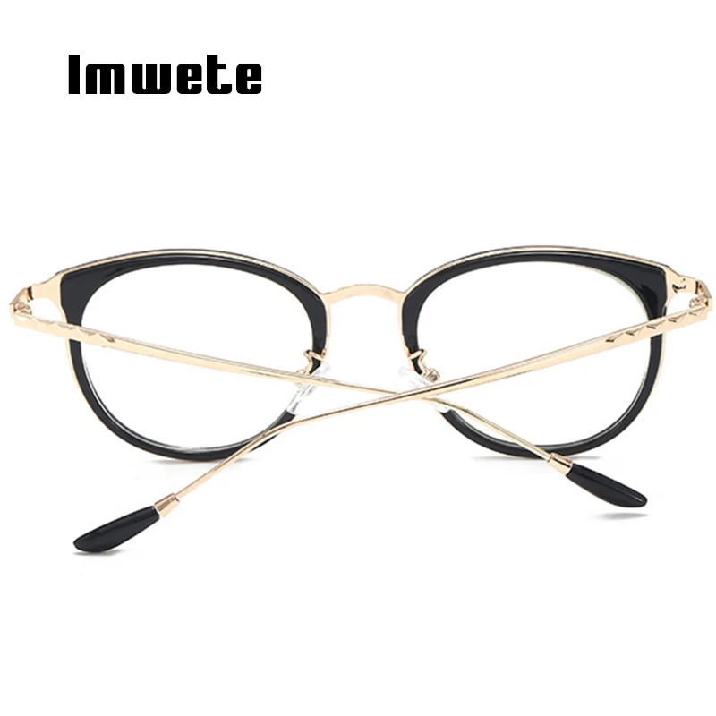

Imwete Vintage Anti Blue Light Eyeglasses Women Transparent Glasses Frame Men Metal Big Frames Clear Spectacles Mirror Eyewear
