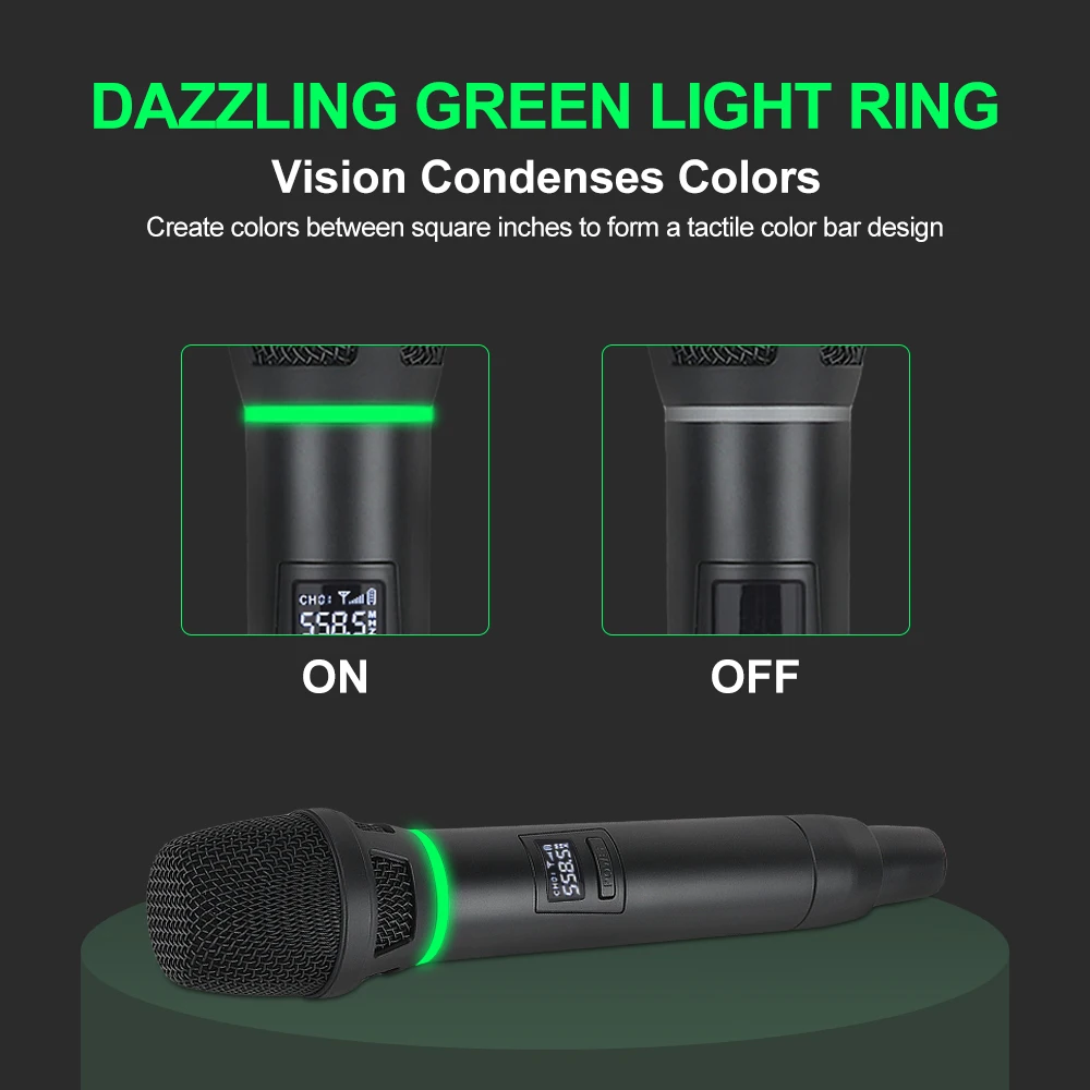 XTUGA Двухканальный беспроводной ручной микрофон до 50 м супер кардиоидный UHF для