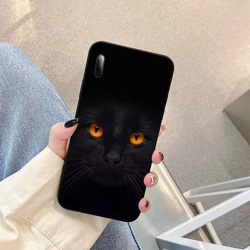 

Likable Black Cat Staring Eye Phone Case For Xiaomi pocophone F1 mi10lite 5 8se pro note2 3 6 8 9t a2lite Cover Fundas Coque