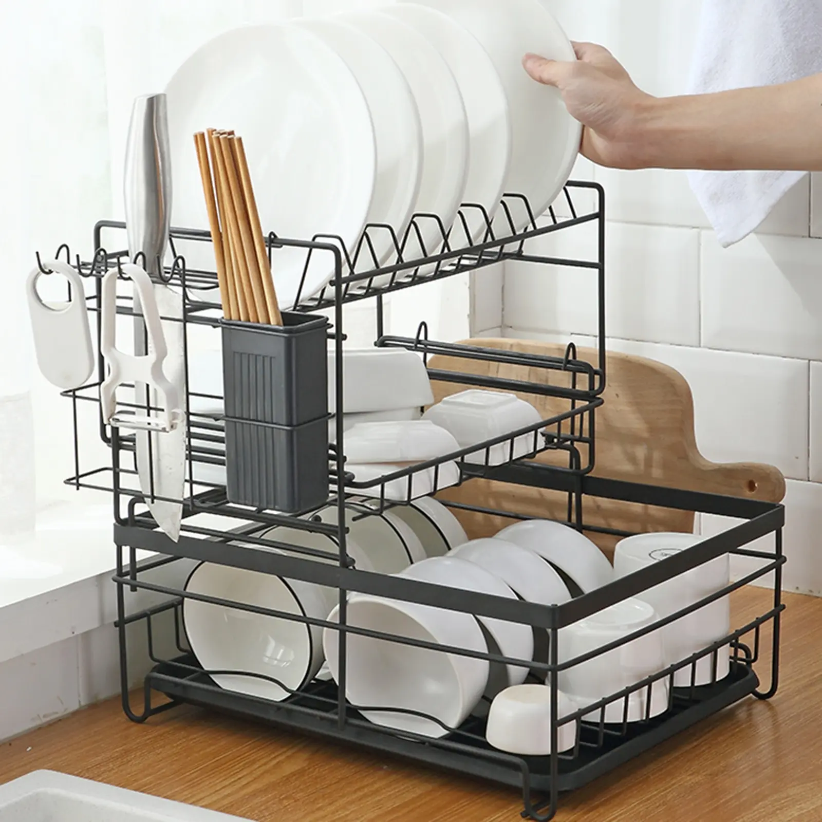 

Shelf Kitchen Stand Dishes Storage Rack Shelf Cooking Dish Rack Shelf Rack Bowl Stainless Steel Put Dishes Spoon Holder