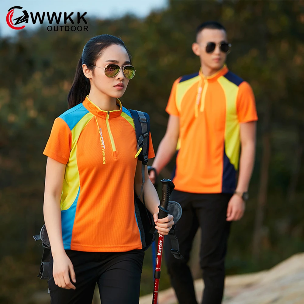 

NEW Unisex Hiking T-shirt For Men Women Tops Tees Short Sleeve Outwear Quick Dry Shirts Outdoor Sports Running Wear for Students