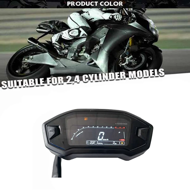 

Universal Motorcycle Lcd Digital Meter Speedometer Odometer Tachometer 1200RPM Gauge