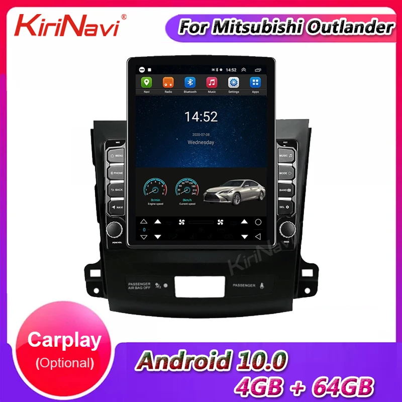 Автомагнитола KiriNavi в стиле Tesla 9 7 дюйма Android 10 0 для Mitsubishi Outlander Dvd плеер GPS навигация