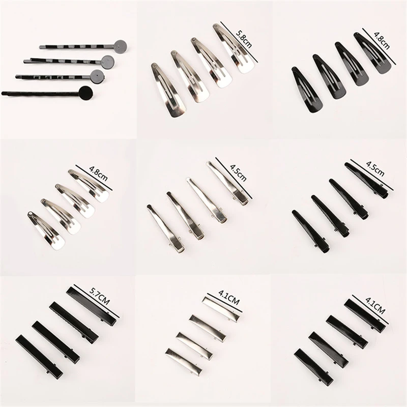 Заколки для волос черные плоские металлические густых или тонких 20 шт. |