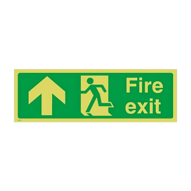 Fire Exit Sign Stickers Decal Adhesive Glow In The Dark With Direction Arrows 36 X 14cm | Дом и сад