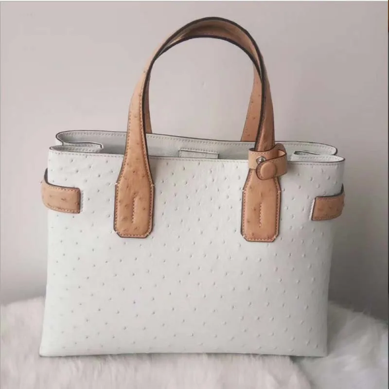 

difutouzi Imported South African ostrich leather women bag can be carried business single shoulder women handbag
