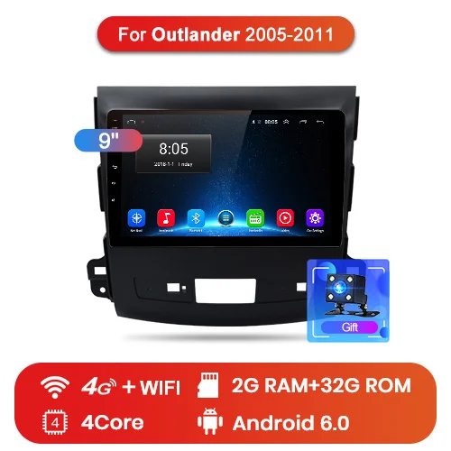 4G (2GB 32GB) Junsun V1 pro 4G+ 64G CarPlay DSP Android 8,1 автомобильный Радио Мультимедиа стерео плеер gps для Mitsubishi Outlander xl 2 2005-2011 2Din - Цвет: 4G (2GB 32GB)