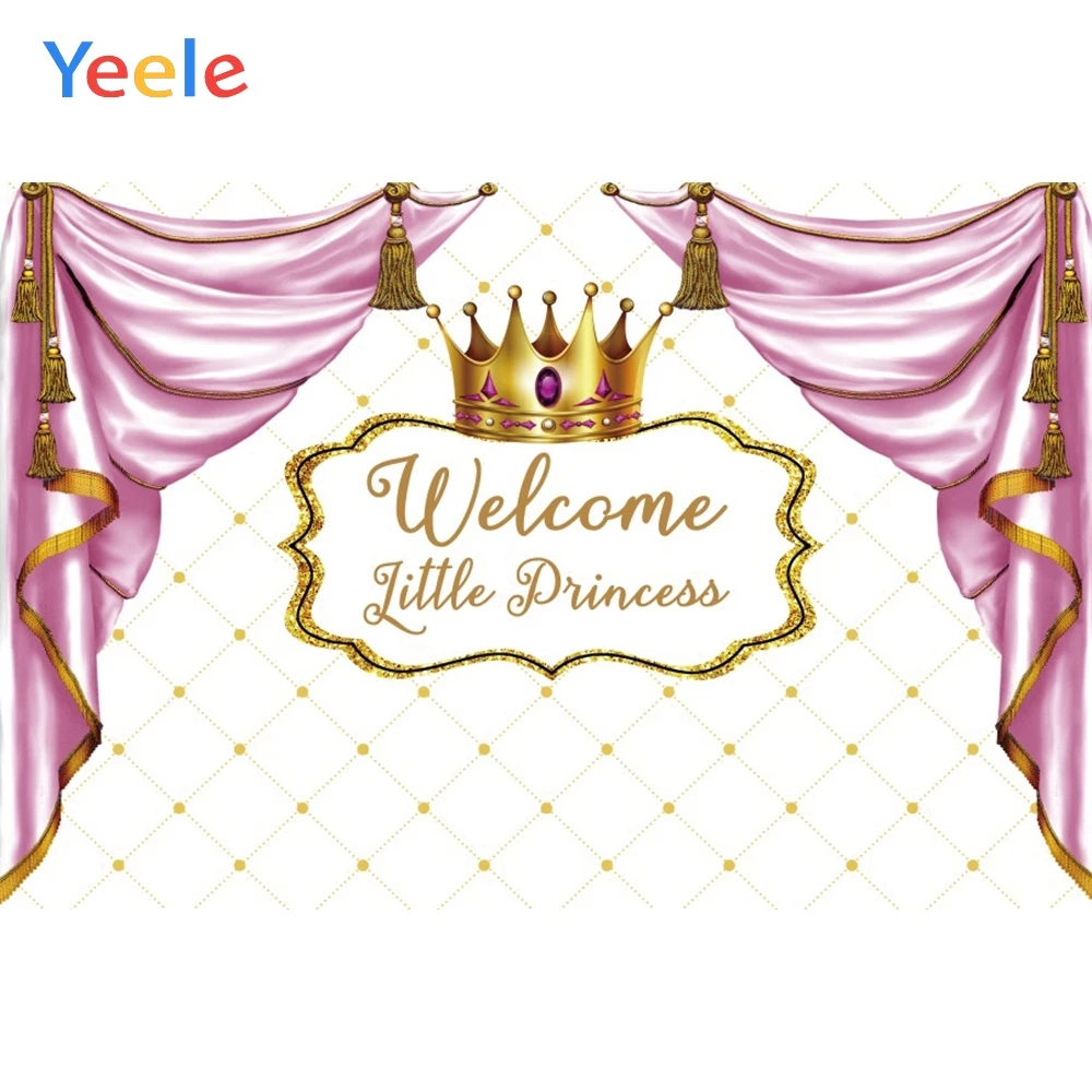 Виниловый фон для фотосъемки Yeele Baby Shower с короной занавеской новорожденных