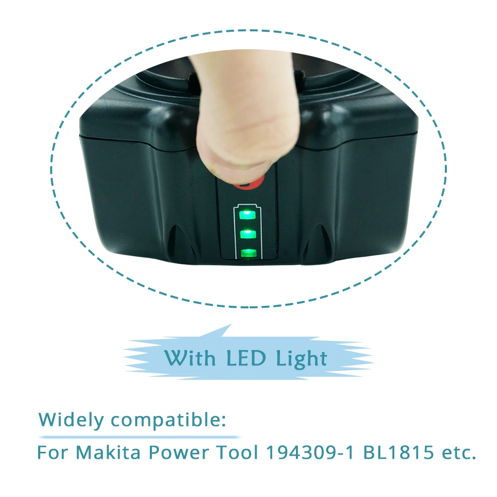 2 шт. 6000 мА/ч, BL1860 Замена для Makita 18V литий-ионный Батарея BL1830 BL1840 BL1850 BL1860B LXT400 Мощность инструменты светодиодный индикатор