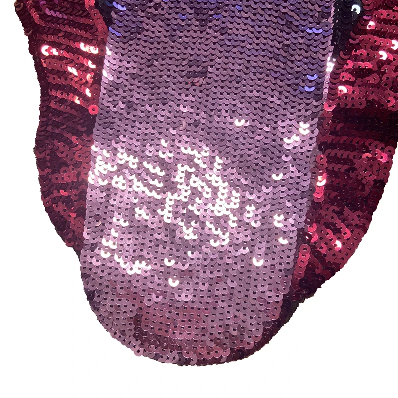 

WUYUCONG 2020 New Large Pink Tongue Sequined Patches Sew on Sequins Tongue Patch for Clothes DIY Garement Accessories 1 Piece
