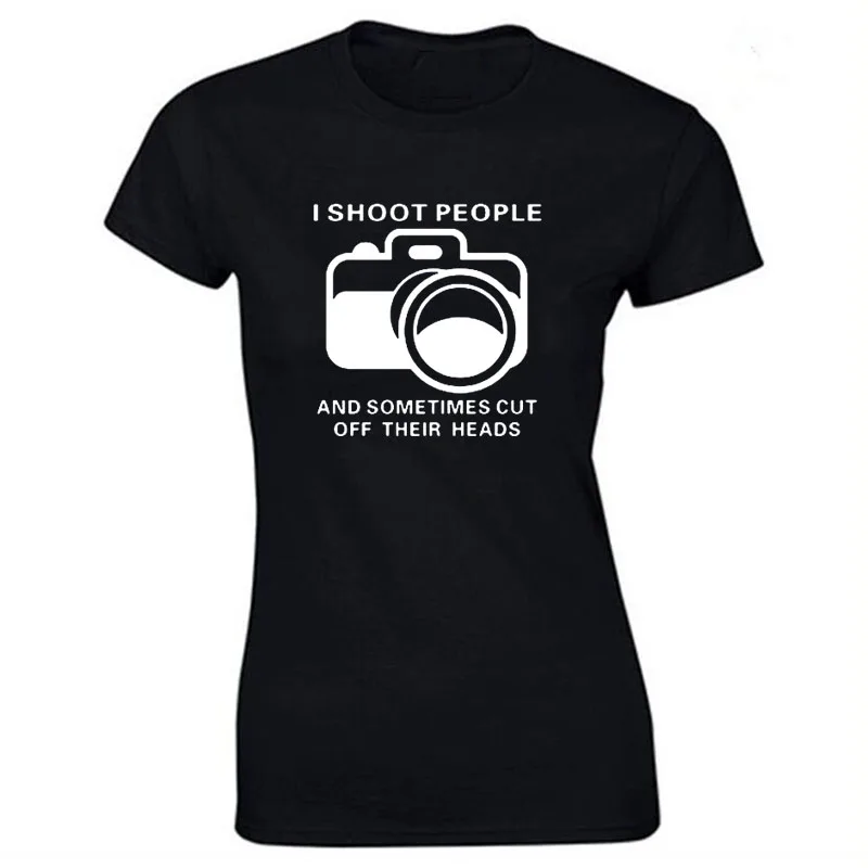 Модные женские футболки с надписью I Shoot People Забавные для фотосъемки камерой
